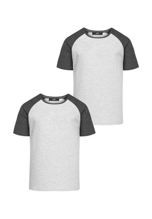 2ER PACK MIT RAGLANÄRMELN - Print T-shirt - grau