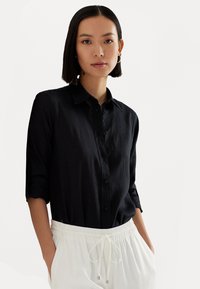 Lauren Ralph Lauren TISSUE LINEN SHIRT - Button-down blouse - black