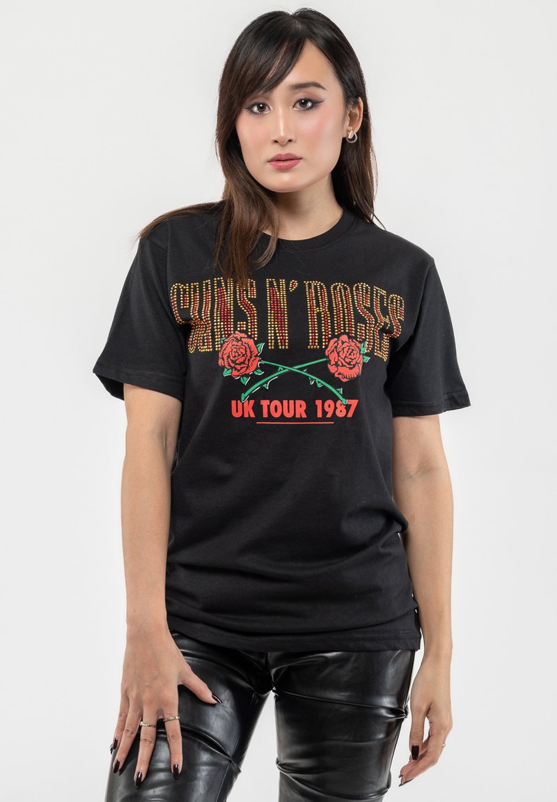 Paradiso Clothing GUNS N ROSES UK TOUR 87 DIAMANTE - Print T-shirt - black