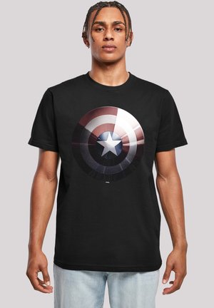 MARVEL CAPTAIN AMERICA SHIELD SHINY - Print T-shirt - black