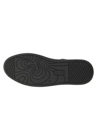 Sole in gomma nera con pattern testurizzati, comprese scanalature ondulate e zigzag. Taglia contrassegnata come "42" al centro.