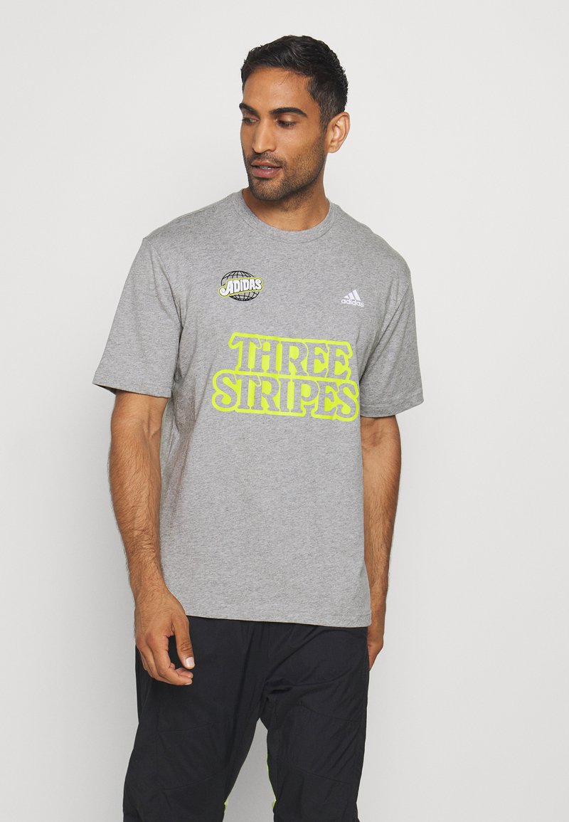adidas Performance LUCKY 8 GRAPHIC - T-Shirt print - mottled grey