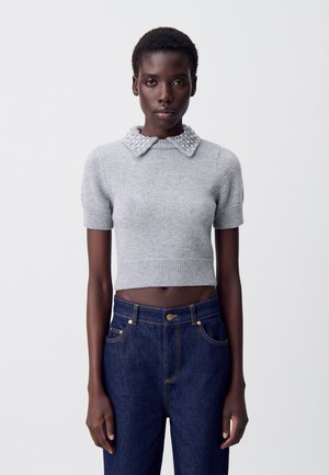 MAILLE COURT - T-shirt con stampa - gris chine