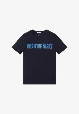 MIT SCHRIFTZUG - T-shirt con stampa - sky captain blue
