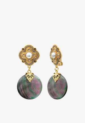 Satellite Paris POSITANO AND MOTHER-OF-PEARL CABOCHON CLIP-ON - Boucles d'oreilles - grey