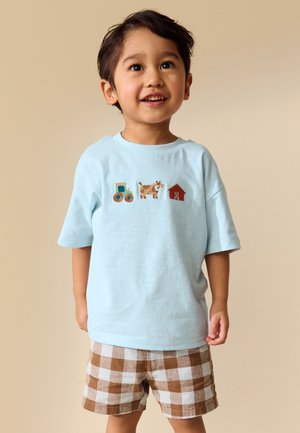Next, REGULAR FIT - SHORT SLEEVE APPLIQUÉ T-SHIRT  . - T-shirts print - blue farm trio embroidery