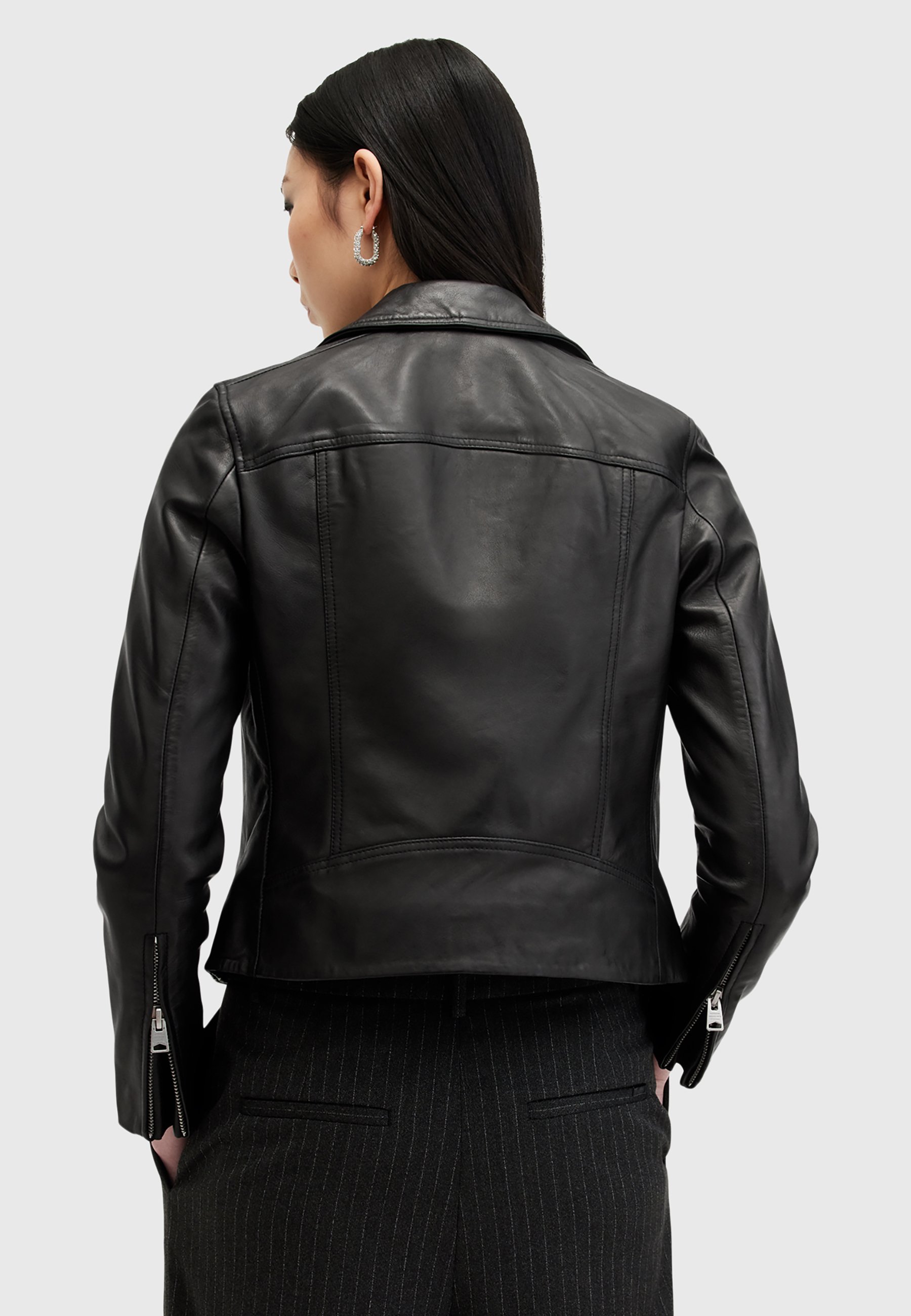 ジャケット・アウター ALLSAINTS DALBYBIKER AllSaints DALBY - Jachetă piele - black/negru - Zalando.ro