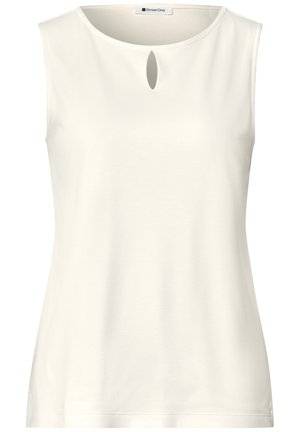 Street One, TOP MIT RUNDHALS UND CUT-OUT-DETAIL - Débardeur - off white