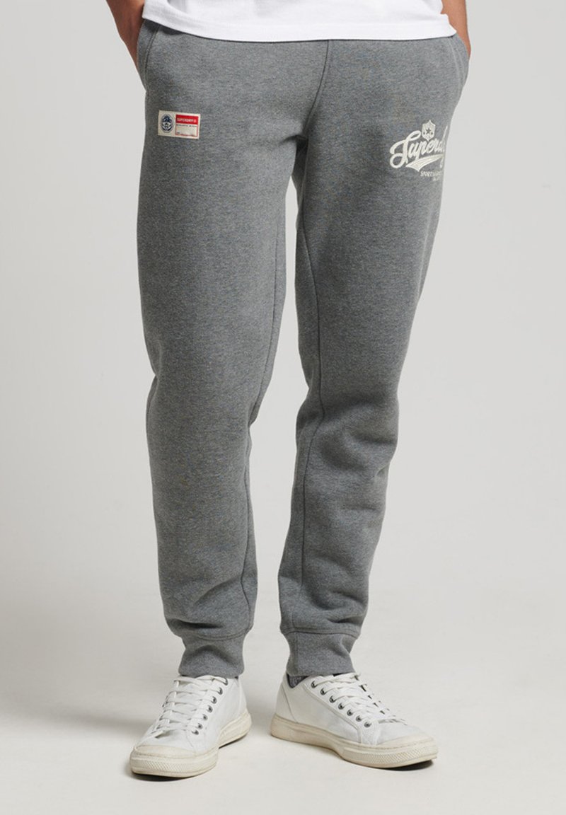 Superdry VINTAGE SCRIPT Tracksuit bottoms rich charcoal marl/grey