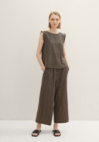 TOM TAILOR DENIM MIT FLÜGELÄRMELN - Top - black beige stripe
