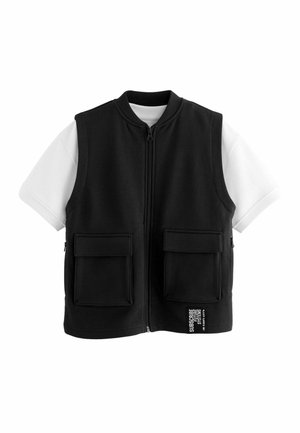 UTILITY FRONT  SET REGULAR FIT - Waistcoat - black white