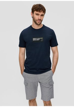 s.Oliver MIT FRONT - T-shirt print - navy
