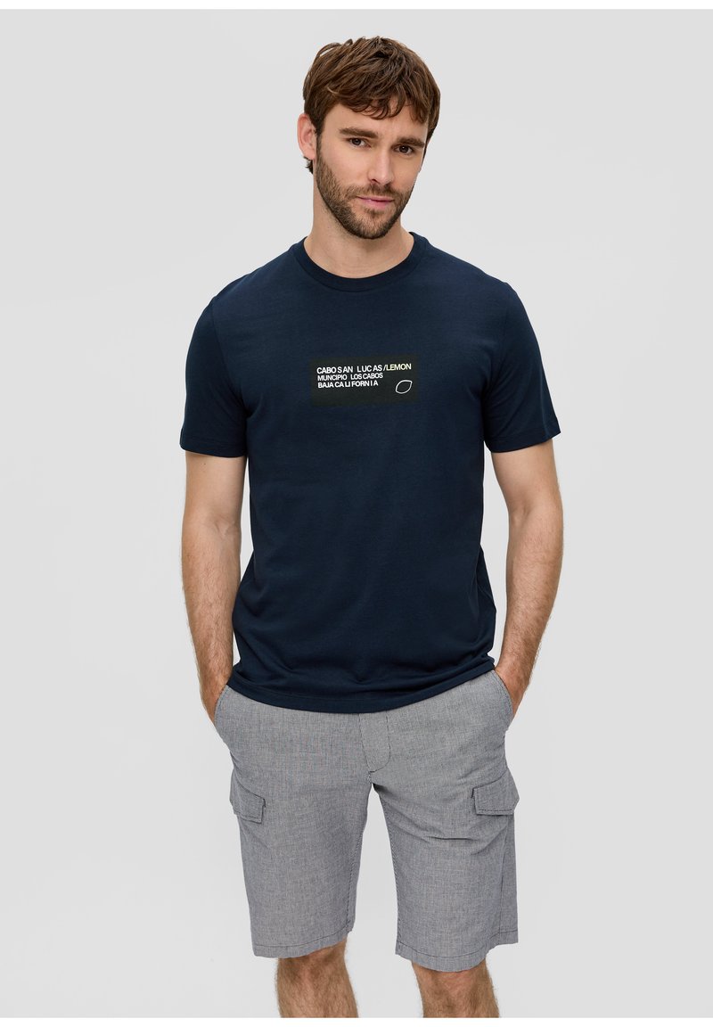 s.Oliver MIT FRONT - T-shirt print - navy