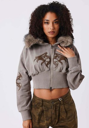 Project X Paris, VESTE ZIPPÉE FOURRURE NATURAL - Felpa con zip - vert sauge