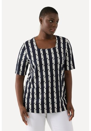 Ulla Popken A-LINIE HALBARM - T-shirt con stampa - white/bianco