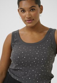 Kaffe Curve CARINA RHINESTONE - Felső - black oyster