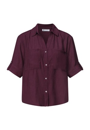 Street One, SHORT-SLEEVE HEMDBLUSE WITH TURN-UP-DETAILS - Chemisier - rustic rouge