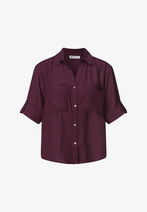 Street One, SHORT-SLEEVE HEMDBLUSE WITH TURN-UP-DETAILS - Chemisier - rustic rouge
