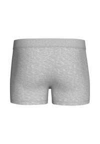 Graue Baumwollboxer mit einem weichen, elastischen Bund, der eine strukturierte Oberfläche und keine sichtbaren Nähte aufweist. Geeignet für den täglichen Gebrauch.
