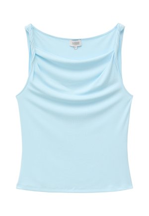 & OTHER STORIES, & OTHER STORIES TWIST-SHOULDER JERSEY TOP - Top - light blue