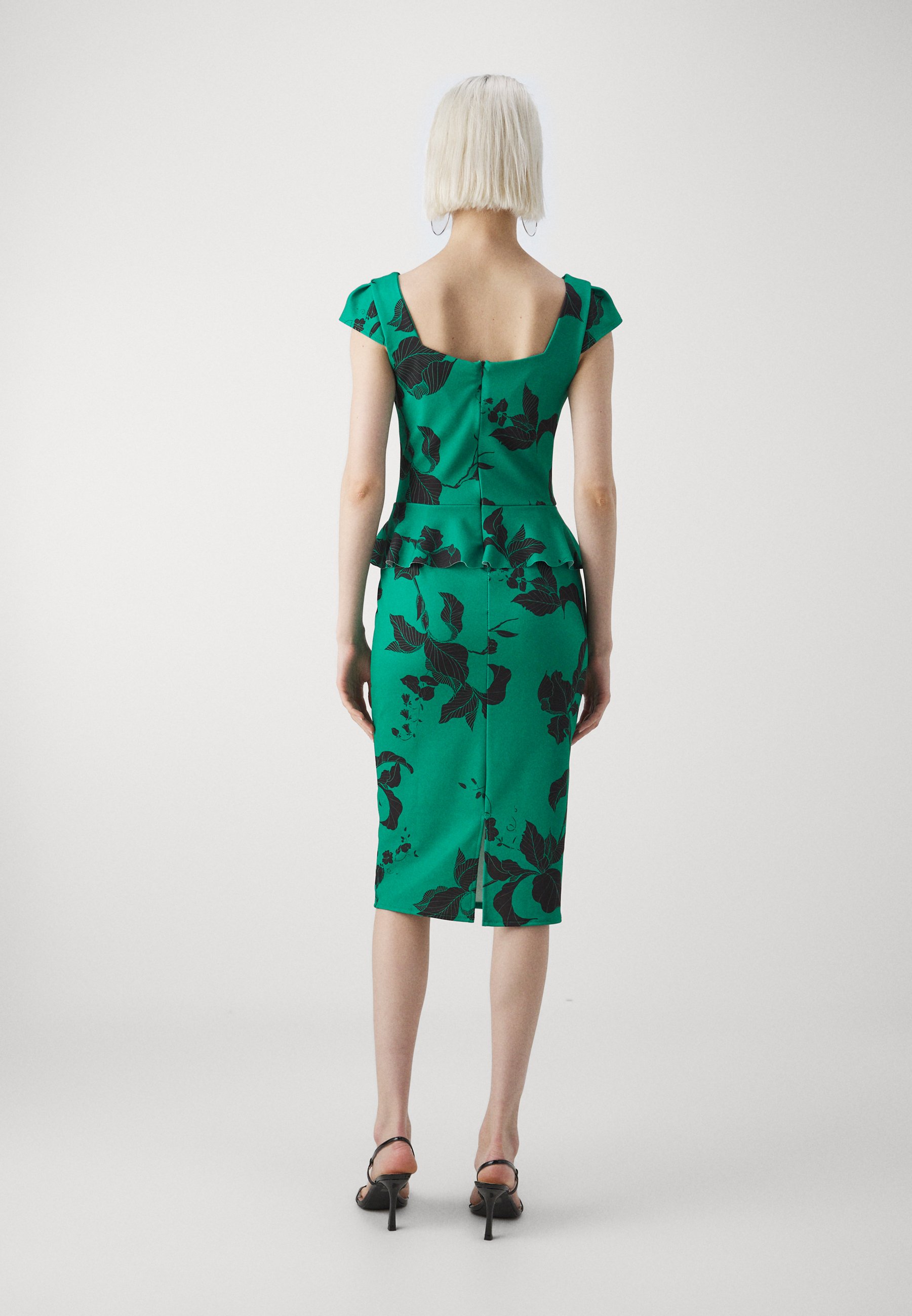 WAL G. MAY PEPLUM MIDI DRESS - Jersey dress - green/black/green -  Zalando.co.uk