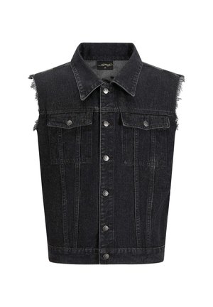 Ed Hardy MENS LION DRAG DENIM GILET - Waistcoat - black