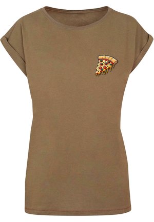 Merchcode, PIZZA COMIC EXTENDED SHOULDER - T-Shirt print - olive