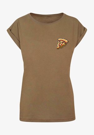 Merchcode, PIZZA COMIC EXTENDED SHOULDER - T-Shirt print - olive