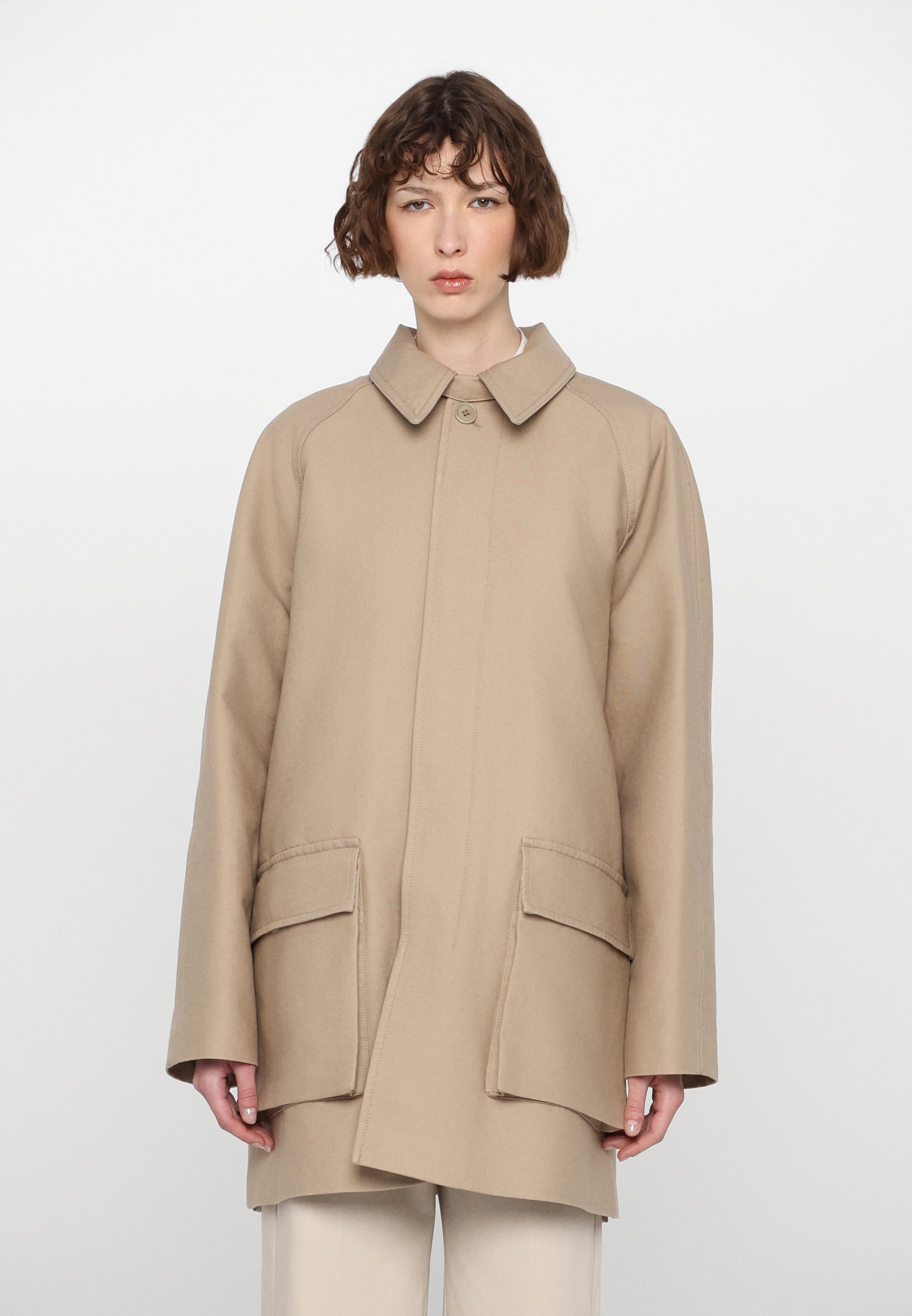 PATCH POCKET JACKET - Short coat - khaki beig - Product Details