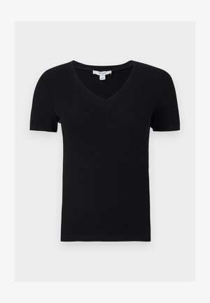 Topshop, V NECK TEE - T-shirt basique - black