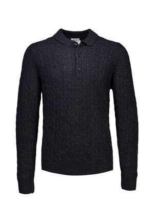 BUTTON - Longsleeve - charcoal mel
