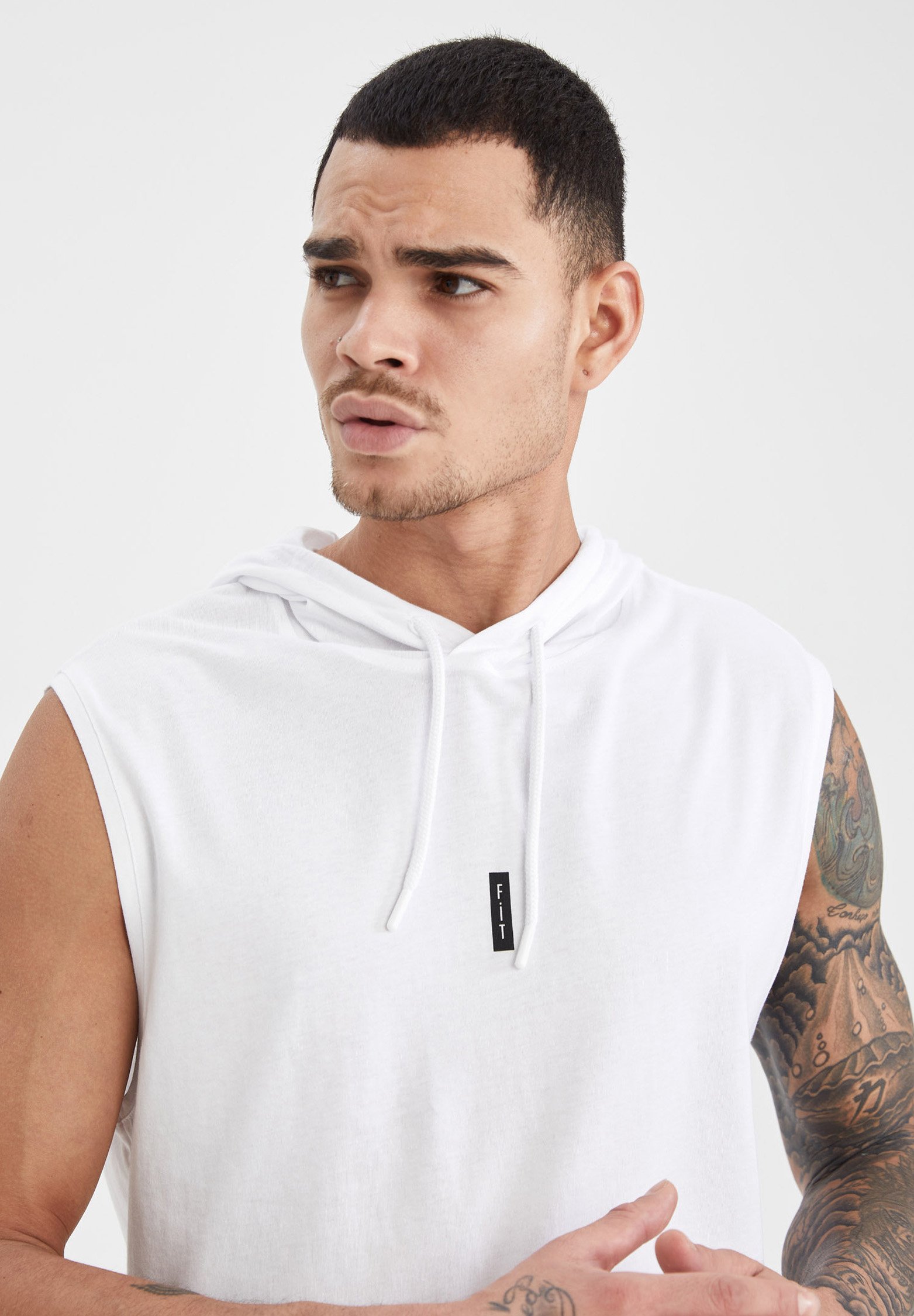 slim fit white hoodie