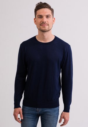 RUNDHALS - Trui - marine blau
