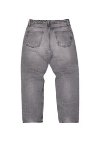 Graue Jeans aus Denim mit lockerem Sitz, einem mittelhohen Bund, fünf Taschen und einer leicht ausgewaschenen Textur.