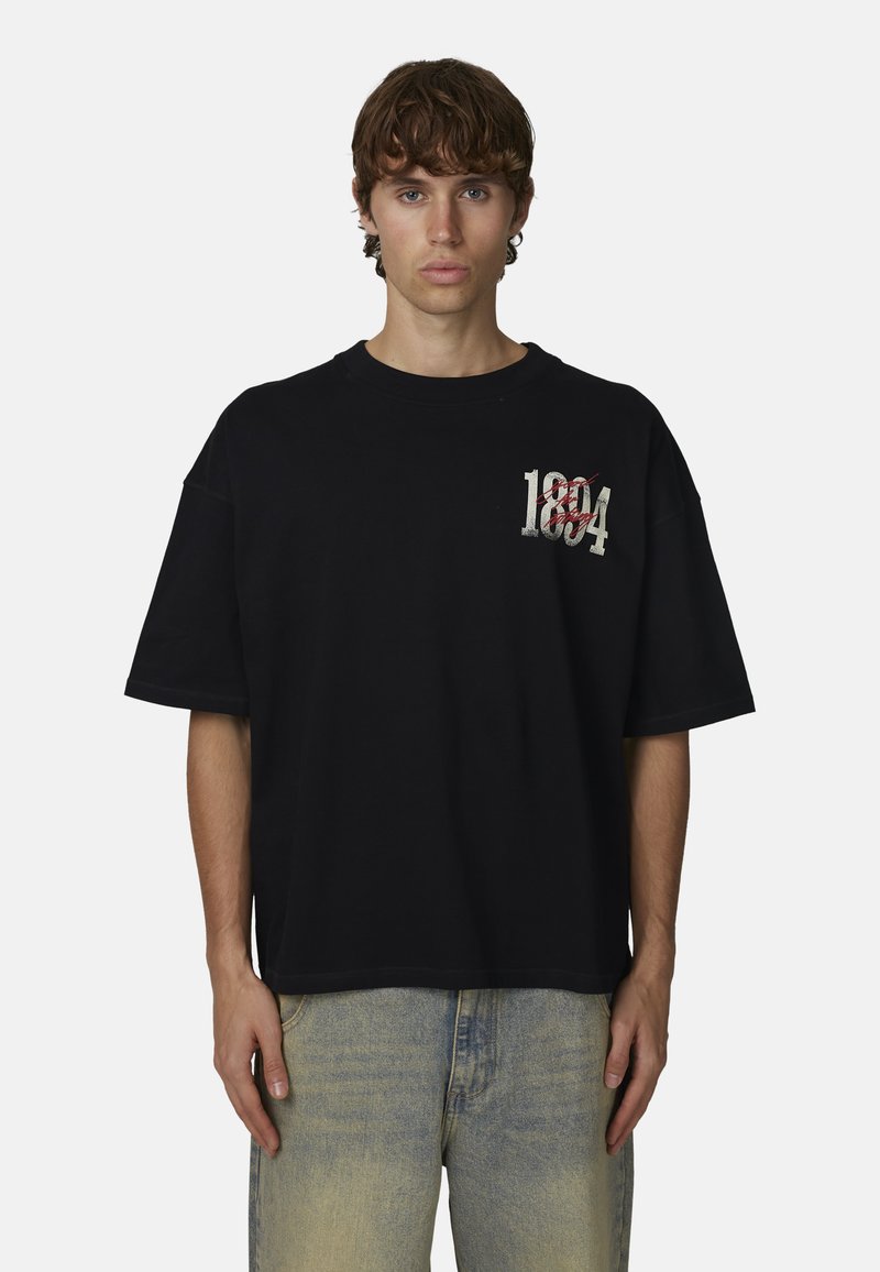 TOKYO LAUNDRY T-Shirt Homme Noir Coton Logo Vintage (INT L