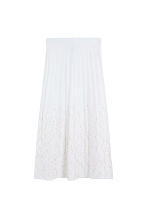 Scalpers, SCALPERS BEADS KNIT SKIRT - Gonna a pieghe - white