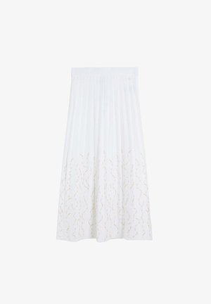 Scalpers, SCALPERS BEADS KNIT SKIRT - Gonna a pieghe - white