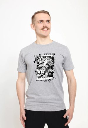 T-shirt med print - light heather grey