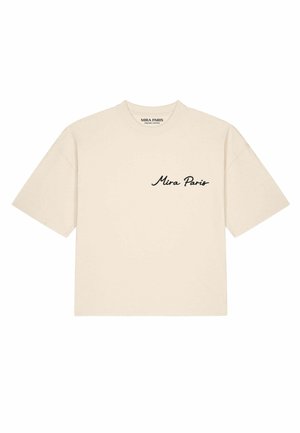 Mira Paris, LIFE IS SHORT NEW OVERSIZED BOXY TEE 26 UNISEX - T-shirt print - natural raw