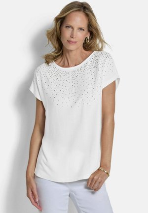 MIT GLITZERSTEINEN - Blouse - cream white