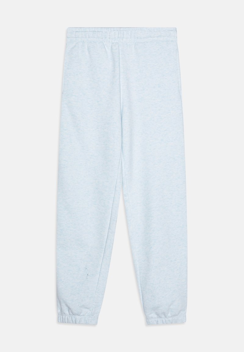 Hellblaue Jogginghose aus weichem Material, mit einem elastischen Bund, schmal zulaufenden Bündchen und einer glatten Textur mit subtiler Melierter Optik.