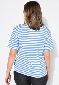 Studio Untold STRIPED CITY EMBROIDERED SHORT SLEEVE - Triko s potiskem - azure