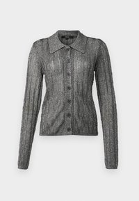 VMMILES SHORT CARDIGAN - Cardigan - asphalt/silver lurex