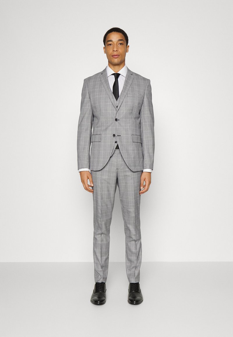 Selected Homme SLHMYLOLOGAN SUIT - Fato - grey melange/hounds check