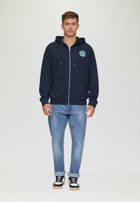 QS Zip-up sweatshirt - tiefblau