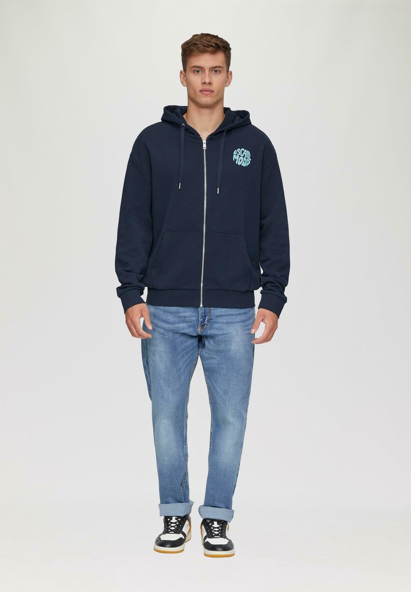 QS Zip-up sweatshirt - tiefblau