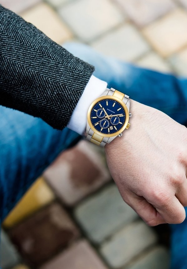 Chronograph - silber gelbgold