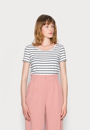 1/2 SLEEVE STRIPES - Triko s potiskem - white