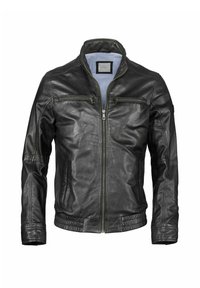 BUSASCHA - Veste en cuir - schwarz