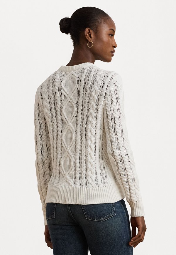 ARAN KNIT COTTON BLEND CREWNECK SWEATER - Jumper2